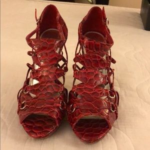 Red Snake Skin White House Black Market Heels